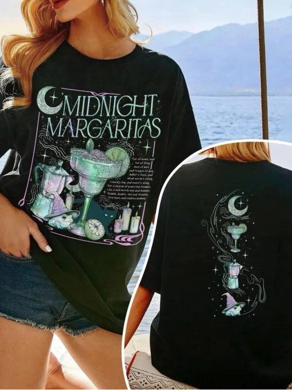 Midnight Margaritas Graphic Tee - Black